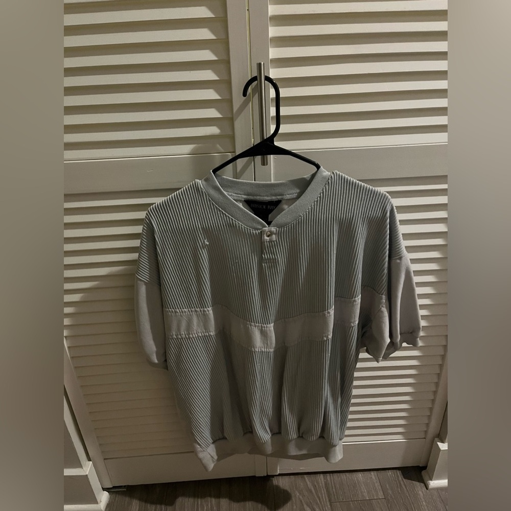 Light Blue 80s Cuffed T-Shirt Ribbed XL Bristol Bay